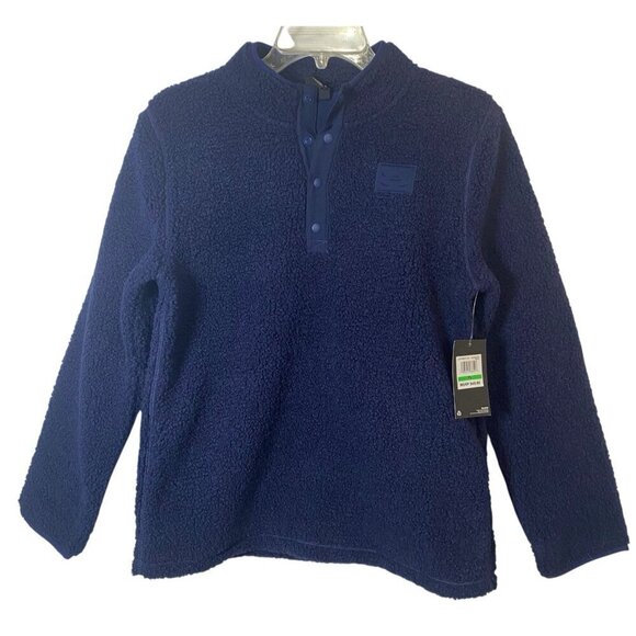NWT Under Armour 1/4 Snap Fleece Pullover Youth Size Large Midnight Navy Pockets - Picture 1 of 5